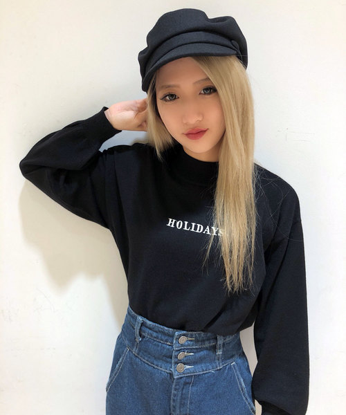 one way（ワンウェイ）の「刺繍ロゴニット（ニット/セーター・レディース・ブラック/グリーン/ラベンダー/ホワイト/ライトブラウン・M）」の3枚目の写真