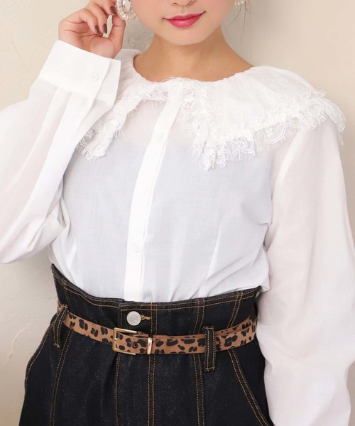 one after another NICE CLAUP（ワンアフターアナザーナイスクラップ）の「襟レースブラウス（シャツ/ブラウス・レディース・ベージュ/オフホワイト/ブラウン系その他・FREE）」の9枚目の写真