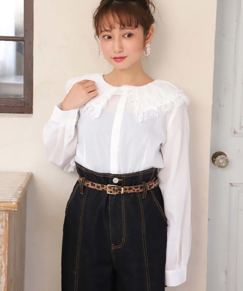 one after another NICE CLAUP（ワンアフターアナザーナイスクラップ）の「襟レースブラウス（シャツ/ブラウス・レディース・ベージュ/オフホワイト/ブラウン系その他・FREE）」の10枚目の写真