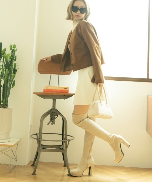 セール】【R&E】ストーム付きストレッチニーハイブーツ（ブーツ）｜R&E