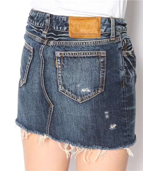 goa（ゴア）の「13ozデニムミニスカート（デニムスカート・レディース・インディゴブルー/ブラック・SMALL/MEDIUM）」の6枚目の写真