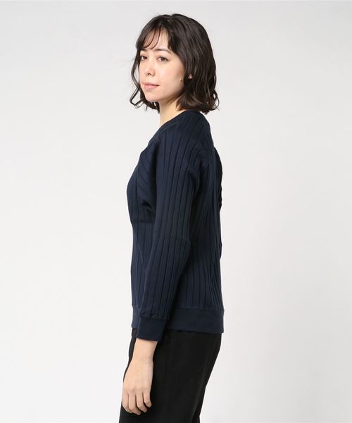 Munich(ミューニック)の「コットンワイドリブクルーネックロングカットソー(Tシャツ/カットソー・レディース・ホワイト/ブラック/グレー/カーキ/ネイビー・FREE)」の6枚目の写真
