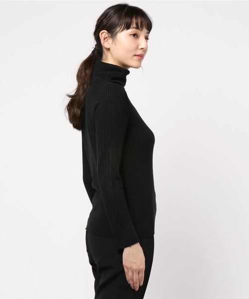 KOBE LETTUCE（コウベレタス）の「ワイドリブシンプルタートルニットトップス＊レディース/セーター[C3562]神戸レタス（ニット/セーター・レディース・ブラック/パープル/グレー/アイボリー・FREE）」の9枚目の写真