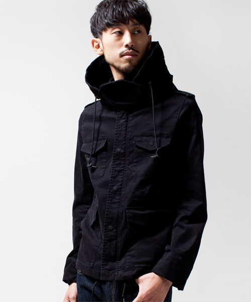 NANO universe(ナノユニバース)の「フード脱着ストレッチM-65(ミリタリージャケット・メンズ・ブラック/ベージュ/オリーブ・SMALL/MEDIUM/LARGE)」の13枚目の写真