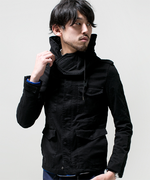 NANO universe(ナノユニバース)の「フード脱着ストレッチM-65(ミリタリージャケット・メンズ・ブラック/ベージュ/オリーブ・SMALL/MEDIUM/LARGE)」の19枚目の写真