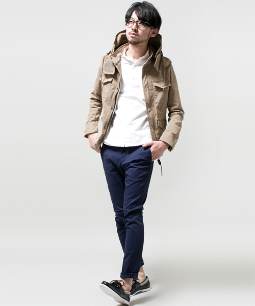 NANO universe(ナノユニバース)の「フード脱着ストレッチM-65(ミリタリージャケット・メンズ・ブラック/ベージュ/オリーブ・SMALL/MEDIUM/LARGE)」の16枚目の写真