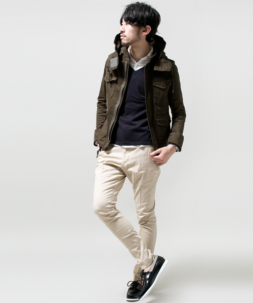 NANO universe(ナノユニバース)の「フード脱着ストレッチM-65(ミリタリージャケット・メンズ・ブラック/ベージュ/オリーブ・SMALL/MEDIUM/LARGE)」の17枚目の写真