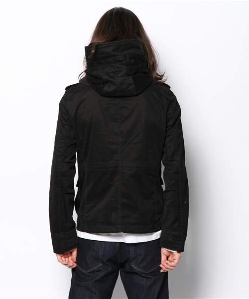 NANO universe(ナノユニバース)の「フード脱着ストレッチM-65(ミリタリージャケット・メンズ・ブラック/ベージュ/オリーブ・SMALL/MEDIUM/LARGE)」の5枚目の写真