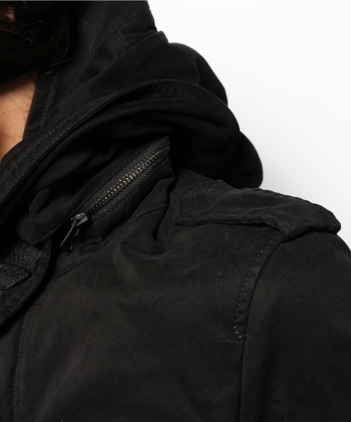 NANO universe(ナノユニバース)の「フード脱着ストレッチM-65(ミリタリージャケット・メンズ・ブラック/ベージュ/オリーブ・SMALL/MEDIUM/LARGE)」の7枚目の写真