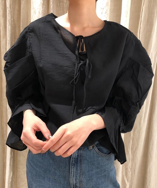 シャツ/ブラウス(長袖/七分) Todayful 2way Silkete Blouse TODAYFUL（トゥデイフル）の「2WAYシルケットブラウス（シャツ