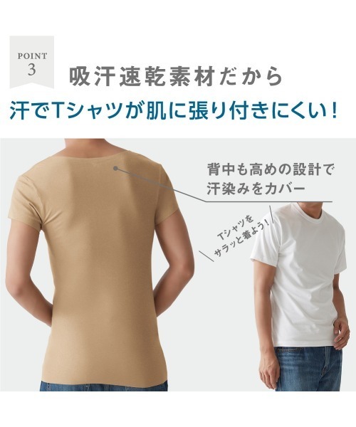 in.T（インティー）の「これ一枚でTシャツスタイルのお悩みを解決！『in.T』クルーネックTシャツ（インナーウェア/肌着・メンズ・ライトベージュ/ブラック/ホワイト/オレンジ/ピンク/オリーブ・LARGE/MEDIUM/X-LARGE/SMALL）」の16枚目の写真