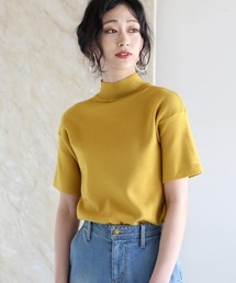 【WEB限定】プチハイネックベーシック半袖ニットTOPS