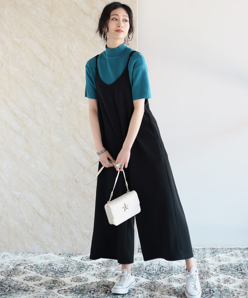 セール】【WEB限定】プチハイネックベーシック半袖ニットTOPS