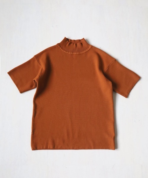 美品BURBERRY LONDON ハイネック半袖ニット ビッグホース オレンジ 中古・古着通販】BURBERRY LONDON (バーバリーロンドン
