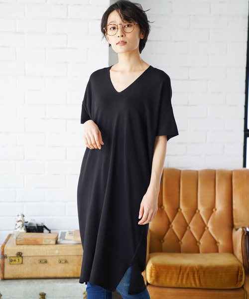 AMERICAN HOLIC（アメリカンホリック）の「バックボリュームワンピース＊（ワンピース・レディース・ブラック/オフホワイト/グリーン/マスタード・FREE）」の2枚目の写真