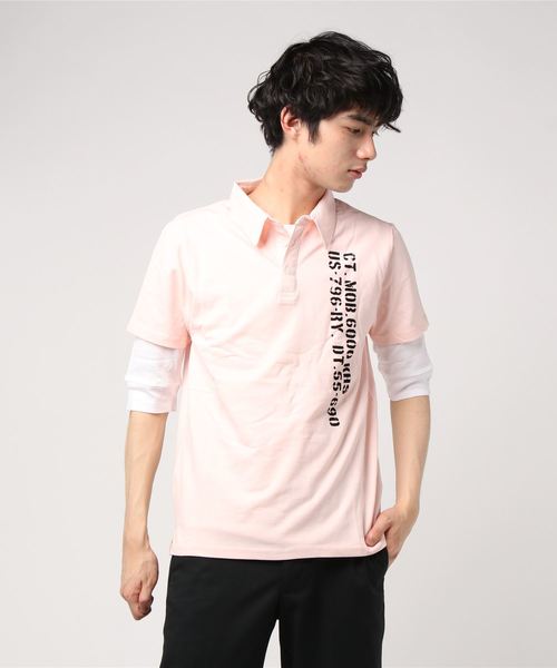 VIBGYOR(ヴィブジョー)の「アンサンブル ミリタリーポロ (RM)(ポロシャツ・メンズ・ホワイト/ブラック/グレー/ピンク・MEDIUM/LARGE/X-LARGE)」の2枚目の写真