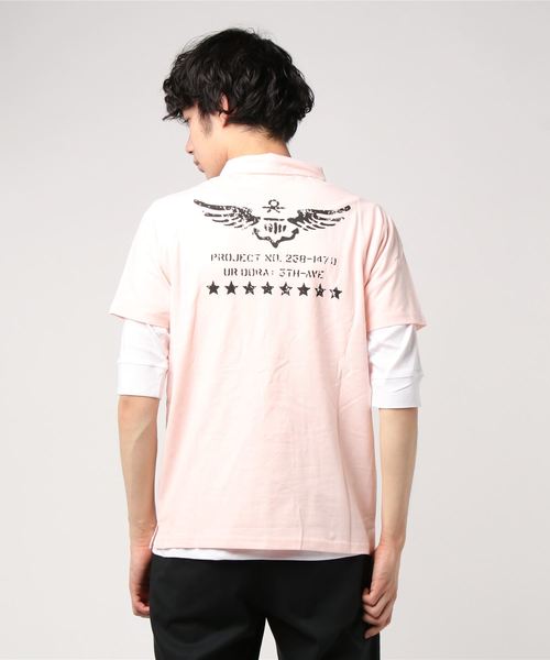 VIBGYOR(ヴィブジョー)の「アンサンブル ミリタリーポロ (RM)(ポロシャツ・メンズ・ホワイト/ブラック/グレー/ピンク・MEDIUM/LARGE/X-LARGE)」の9枚目の写真