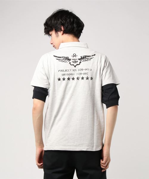 VIBGYOR(ヴィブジョー)の「アンサンブル ミリタリーポロ (RM)(ポロシャツ・メンズ・ホワイト/ブラック/グレー/ピンク・MEDIUM/LARGE/X-LARGE)」の10枚目の写真