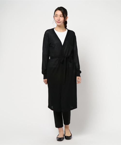 AMERICAN HOLIC（アメリカンホリック）の「接触冷感ロングニットカーディガン（カーディガン/ボレロ・レディース・ブラック/ネイビー/イエロー/アイボリー/モカ・M/L）」の3枚目の写真