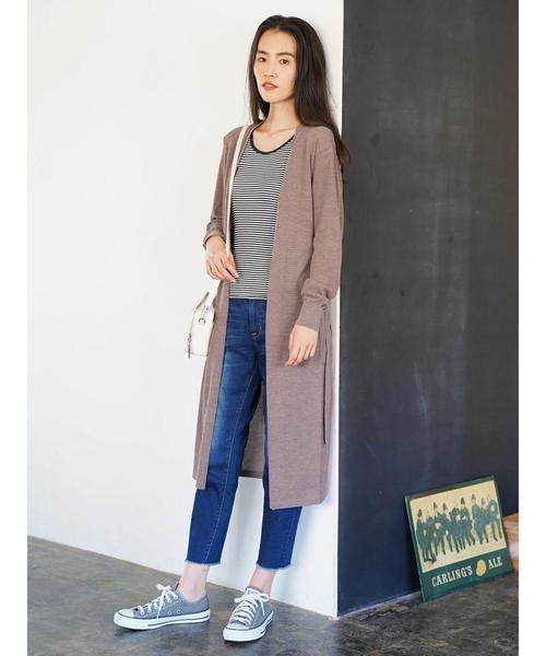 AMERICAN HOLIC（アメリカンホリック）の「接触冷感ロングニットカーディガン（カーディガン/ボレロ・レディース・ブラック/ネイビー/イエロー/アイボリー/モカ・M/L）」の20枚目の写真