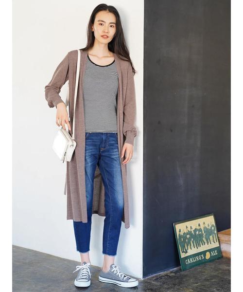 AMERICAN HOLIC（アメリカンホリック）の「接触冷感ロングニットカーディガン（カーディガン/ボレロ・レディース・ブラック/ネイビー/イエロー/アイボリー/モカ・M/L）」の18枚目の写真