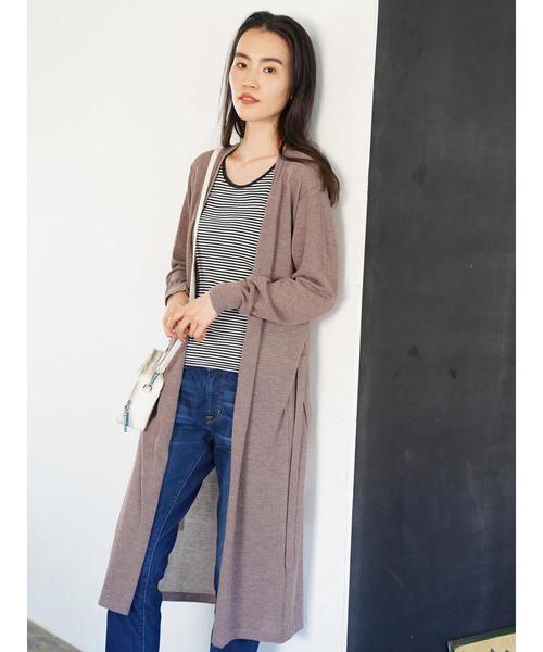 AMERICAN HOLIC（アメリカンホリック）の「接触冷感ロングニットカーディガン（カーディガン/ボレロ・レディース・ブラック/ネイビー/イエロー/アイボリー/モカ・M/L）」の15枚目の写真