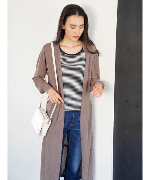 AMERICAN HOLIC（アメリカンホリック）の「接触冷感ロングニットカーディガン（カーディガン/ボレロ・レディース・ブラック/ネイビー/イエロー/アイボリー/モカ・M/L）」の14枚目の写真