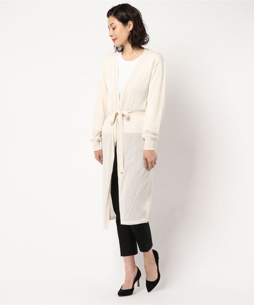 AMERICAN HOLIC（アメリカンホリック）の「接触冷感ロングニットカーディガン（カーディガン/ボレロ・レディース・ブラック/ネイビー/イエロー/アイボリー/モカ・M/L）」の9枚目の写真