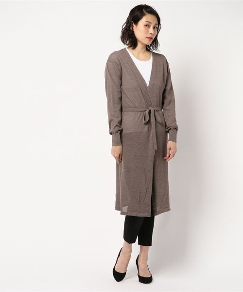 AMERICAN HOLIC（アメリカンホリック）の「接触冷感ロングニットカーディガン（カーディガン/ボレロ・レディース・ブラック/ネイビー/イエロー/アイボリー/モカ・M/L）」の8枚目の写真