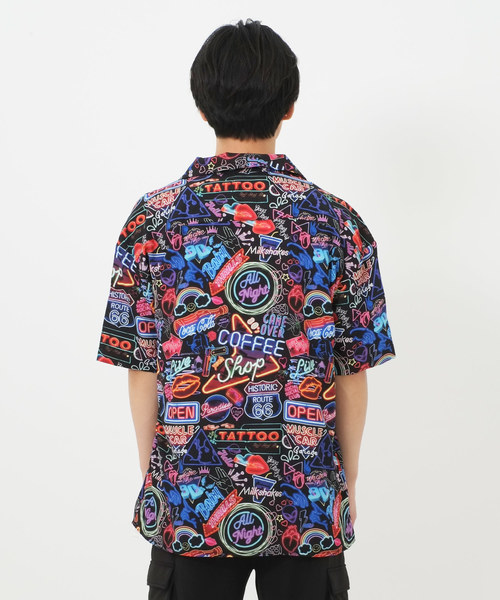 ATTI(アッティ)の「ネオンサイン総柄シャツ(シャツ/ブラウス・メンズ・ホワイト/ブラック・FREE)」の11枚目の写真