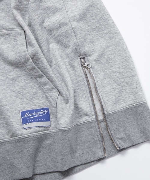MONKEY TIME(モンキータイム)の「MT∴ ミニウラケ サイドジップ パーカー 5SL(パーカー・メンズ・ホワイト/グレー・LARGE/MEDIUM/SMALL/X-LARGE)」の8枚目の写真