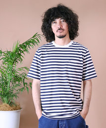【 HealthKnit / ヘルスニット 】ベーシックボーダー半袖Tシャツ 6402 SIP