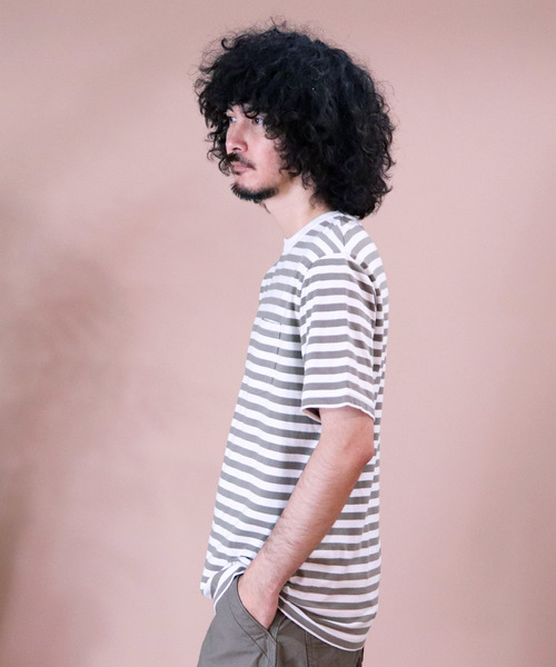 Healthknit(ヘルスニット)の「【 HealthKnit / ヘルスニット 】ベーシックボーダー半袖Tシャツ 6402 SIP(Tシャツ/カットソー・メンズ・カーキ/ネイビー/ブラック・SMALL/MEDIUM/LARGE)」の6枚目の写真