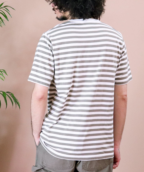 Healthknit(ヘルスニット)の「【 HealthKnit / ヘルスニット 】ベーシックボーダー半袖Tシャツ 6402 SIP(Tシャツ/カットソー・メンズ・カーキ/ネイビー/ブラック・SMALL/MEDIUM/LARGE)」の7枚目の写真