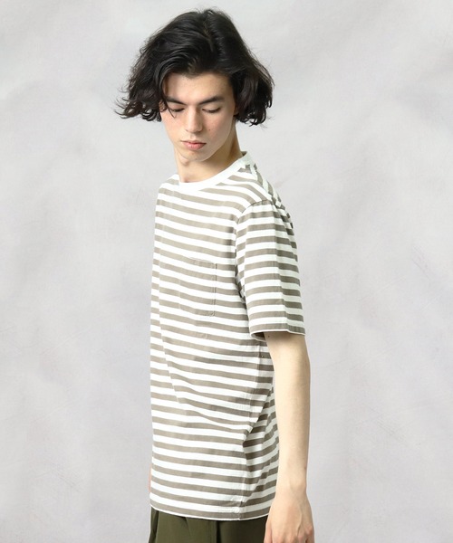 Healthknit(ヘルスニット)の「【 HealthKnit / ヘルスニット 】ベーシックボーダー半袖Tシャツ 6402 SIP(Tシャツ/カットソー・メンズ・カーキ/ネイビー/ブラック・SMALL/MEDIUM/LARGE)」の17枚目の写真
