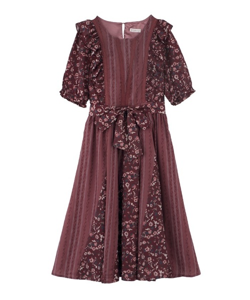 axes femme（アクシーズファム）の「パッチワーク柄フリルワンピ