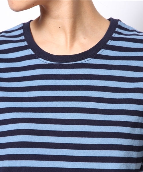 BEAMS BOY（ビームスボーイ）の「○BEAMS BOY / 1cm ボーダー Uネック ショートスリーブ **（Tシャツ/カットソー・レディース・グレー/ブラック/ネイビー・ONE SIZE）」の6枚目の写真