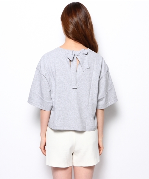 BEAMS BOY（ビームスボーイ）の「les Briqu’a braque / バックリボン Tシャツ（Tシャツ/カットソー・レディース・ホワイト/グレー・ONE SIZE）」の11枚目の写真