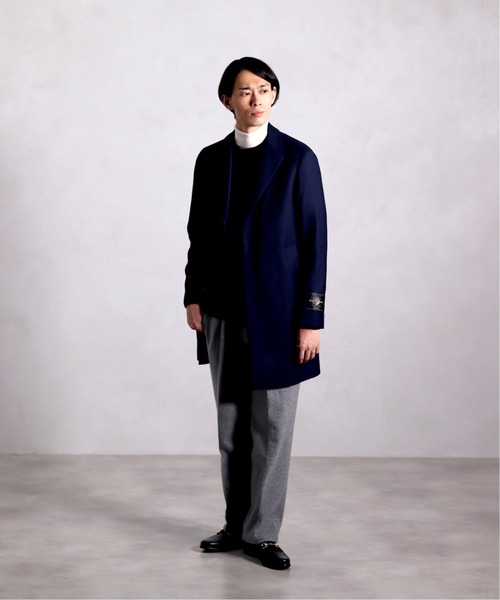 セール】100s メランジメルトンチェスターコート（チェスターコート