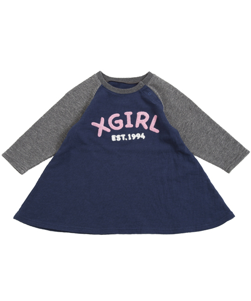 X-girl Stages（エックスガールステージス）の「FLARE B/B TEE DRESS  （4T～7T）/ ワンピース（ワンピース・キッズ・ブラック/チャコールグレー/レッド・4T/6T/7T/5T）」の4枚目の写真