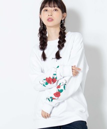 WEGO | WEGO/薔薇スリーブプリントプルオーバー(スウェット)