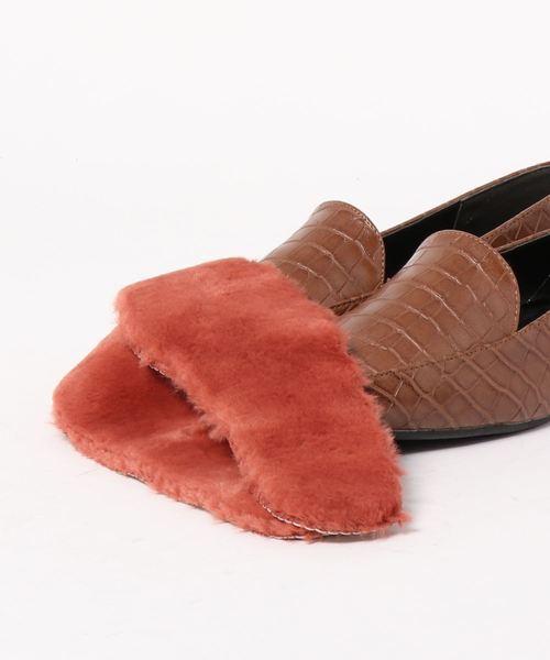 KOBE LETTUCE(コウベレタス)の「ファー中敷きSETスクエアトゥローファーシューズ(ローファー・レディース・ブラック系その他/ダークブラウン/ブラック/ブラウン系その他・L/LL/M/S)」の10枚目の写真