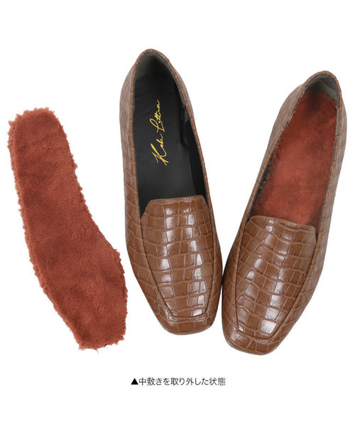 KOBE LETTUCE(コウベレタス)の「ファー中敷きSETスクエアトゥローファーシューズ(ローファー・レディース・ブラック系その他/ダークブラウン/ブラック/ブラウン系その他・L/LL/M/S)」の16枚目の写真