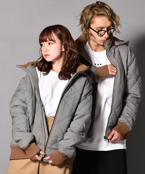 2wayダイヤキルトフード脱着 フェイクダウンジャケット ダウンジャケット コート Starting Starting Over スターティングオーバー のファッション