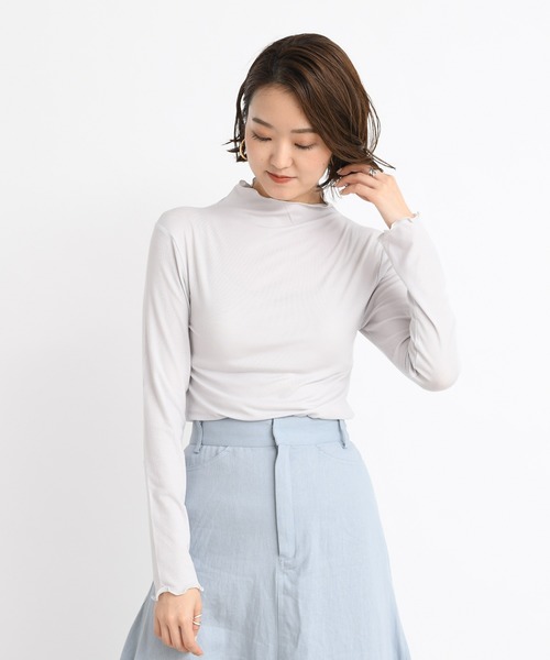 DouDou（ドゥドゥ）の「メロータートル（Tシャツ/カットソー・レディース・ホワイト/ブラック/ベージュ/ライトグレー・FREE）」の3枚目の写真