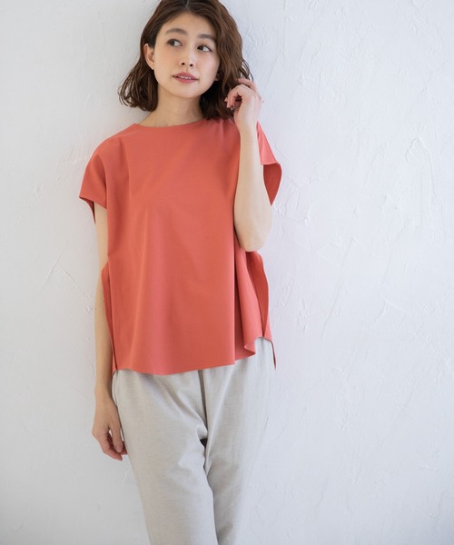 Munich(ミューニック)の「ストレッチトリコット スリーブレスブラウス【セットアップ可】(シャツ/ブラウス・レディース・ベージュ/ネイビー/ナチュラル/コーラル・FREE)」の12枚目の写真