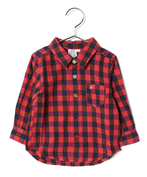 B:MING by BEAMS（ビーミングバイビームス）の「＜VERY 11月号掲載＞ビーミング by ビームス / カラーネップチェックシャツ（シャツ/ブラウス・キッズ・ネイビー/レッド・110/130/80/100/140/150/90/120）」の3枚目の写真