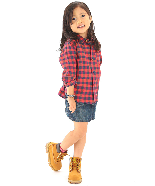 B:MING by BEAMS（ビーミングバイビームス）の「＜VERY 11月号掲載＞ビーミング by ビームス / カラーネップチェックシャツ（シャツ/ブラウス・キッズ・ネイビー/レッド・110/130/80/100/140/150/90/120）」の4枚目の写真