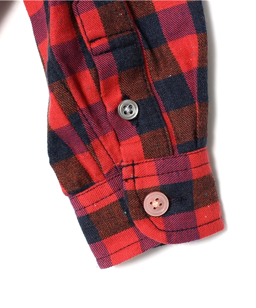 B:MING by BEAMS（ビーミングバイビームス）の「＜VERY 11月号掲載＞ビーミング by ビームス / カラーネップチェックシャツ（シャツ/ブラウス・キッズ・ネイビー/レッド・110/130/80/100/140/150/90/120）」の6枚目の写真