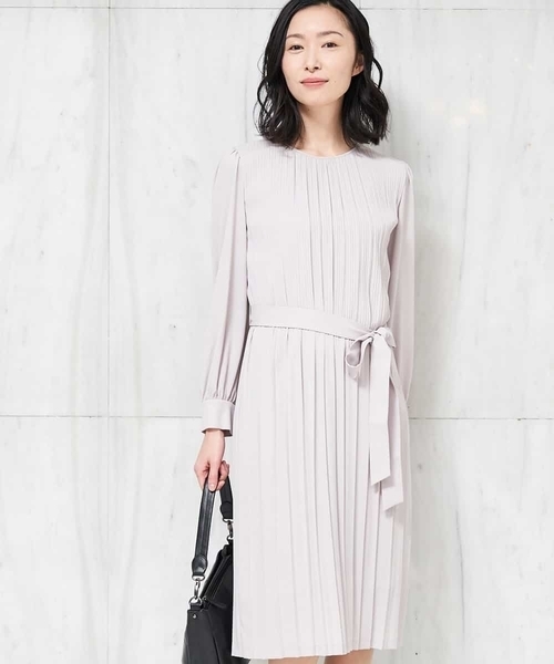 セール 洗える ストレッチジョーゼットプリーツワンピース ワンピース Michel Klein ミッシェル クラン のファッション通販 Zozotown